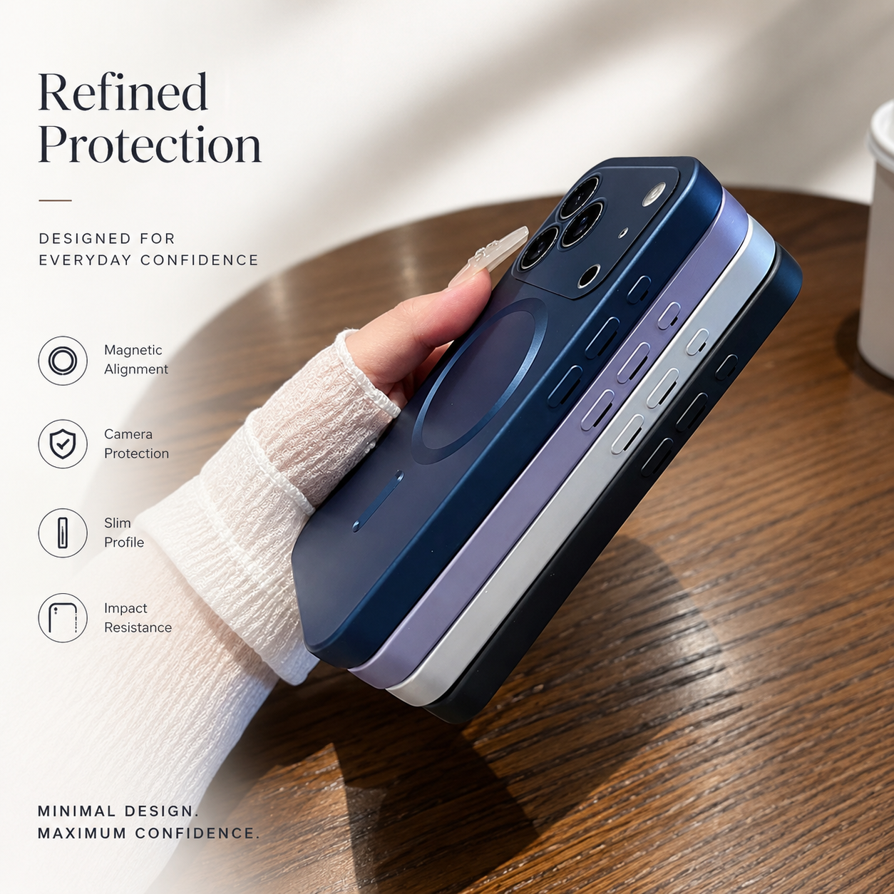 Premium iPhone Case MagSafe Compatible Metallic Paint Magnetic Protective Cover Anti Fingerprint Shockproof Camera Lens Protection Wireless Charging Slim Design