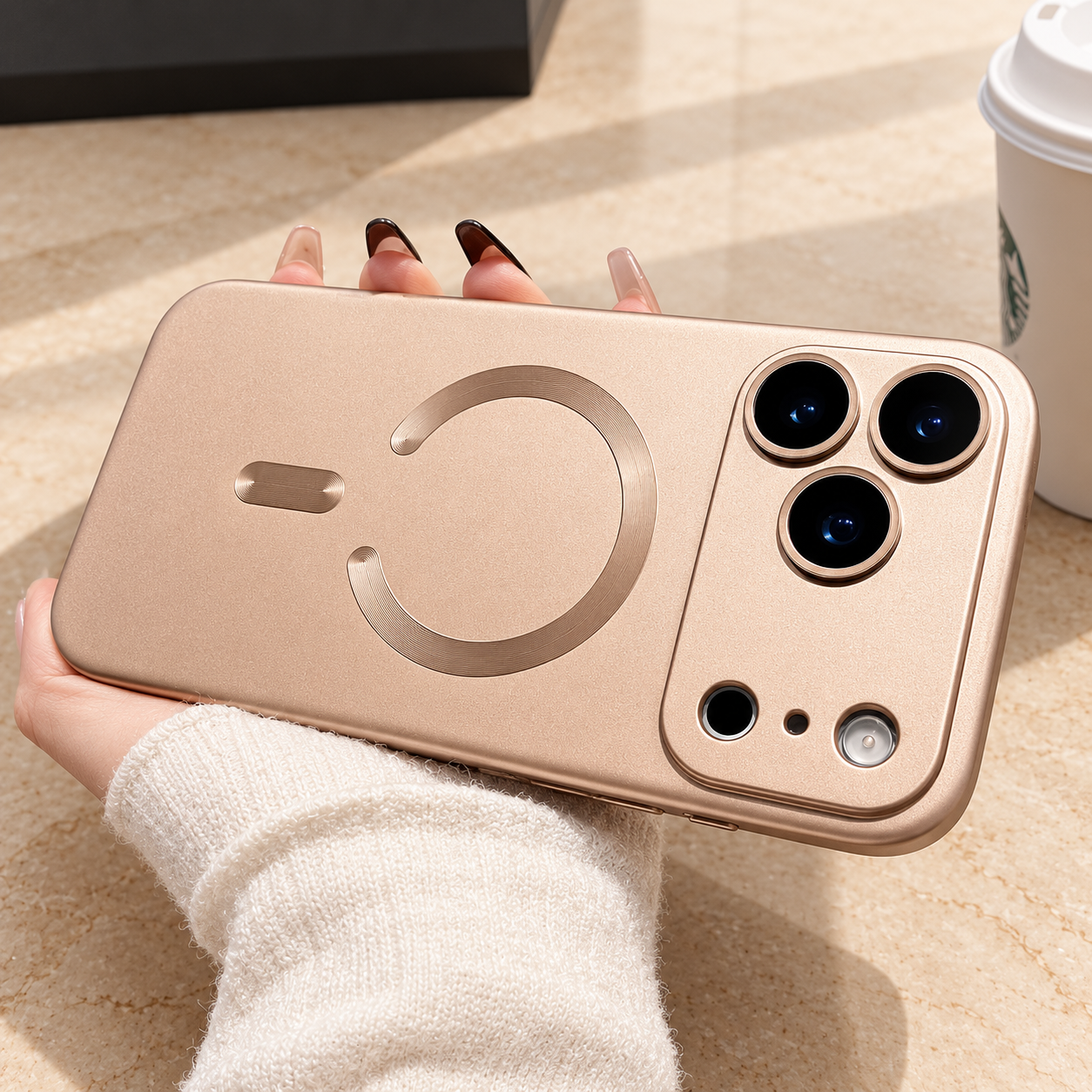 Premium iPhone Case MagSafe Compatible Metallic Paint Magnetic Protective Cover Anti Fingerprint Shockproof Camera Lens Protection Wireless Charging Slim Design