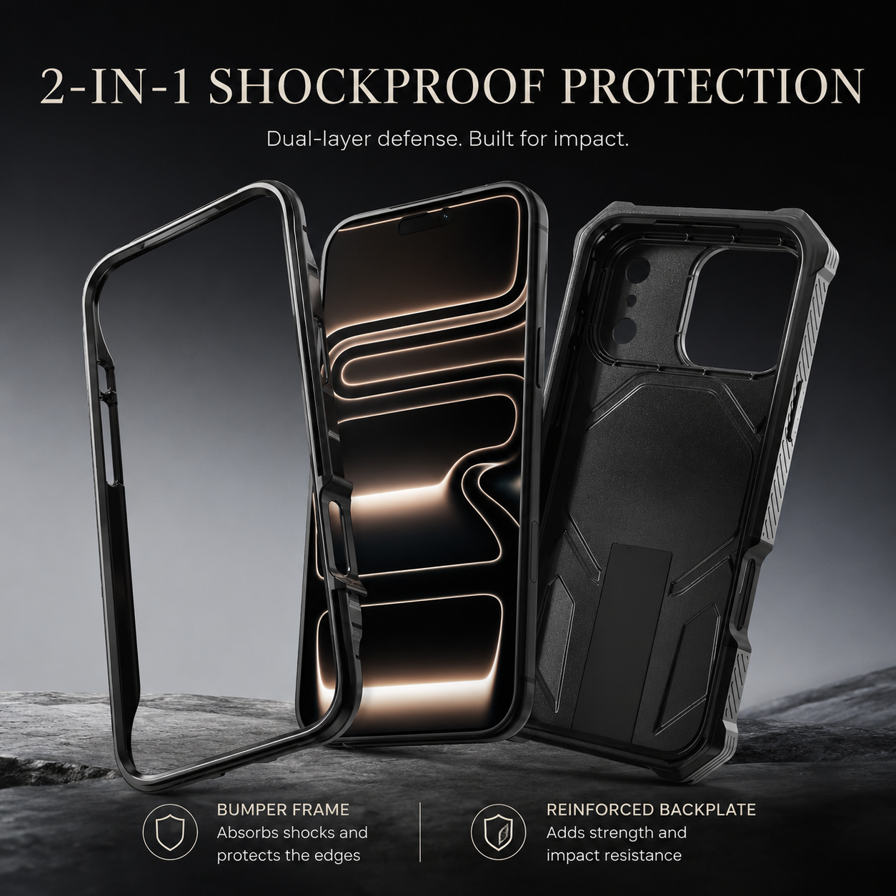 Premium iPhone Case MagSafe Compatible Military Grade Shockproof Protective Cover Magnetic Ring Holder Heavy Duty Dual Layer Full Coverage Anti Scratch