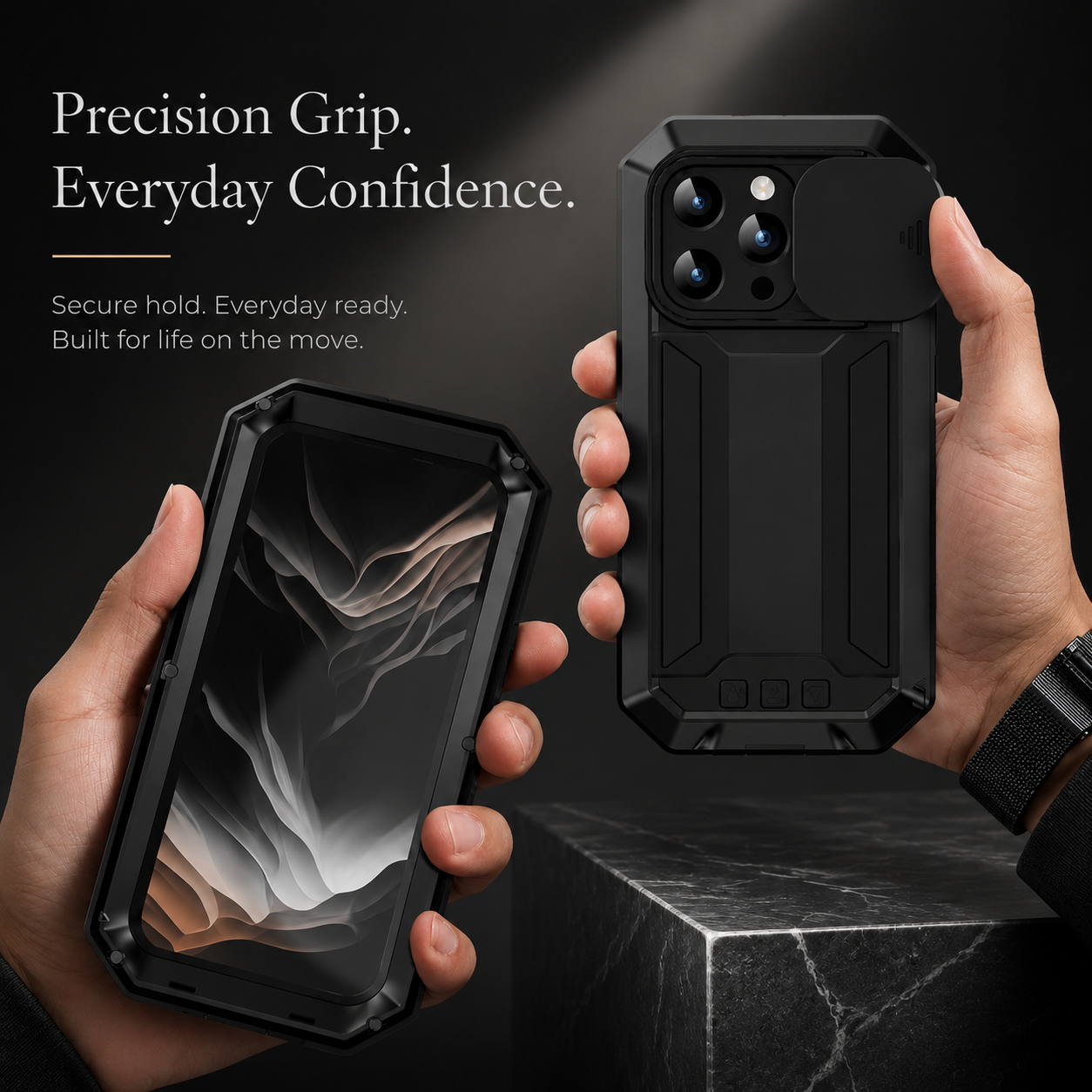 Premium iPhone Case MagSafe Compatible Military Heavy Duty Metal Armor Protective Cover Full Body Shockproof Aluminum Frame Camera Cover Design