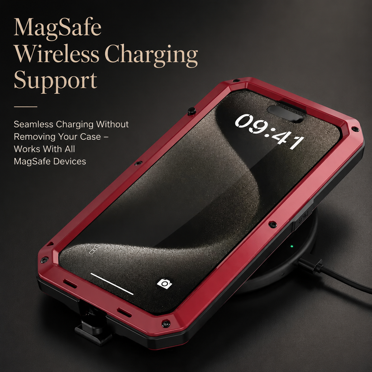 Premium iPhone Case MagSafe Compatible Military Metal Armor Full Body Protective Cover Shockproof Slide Camera Protection Built-In Screen Protector Rugged Design