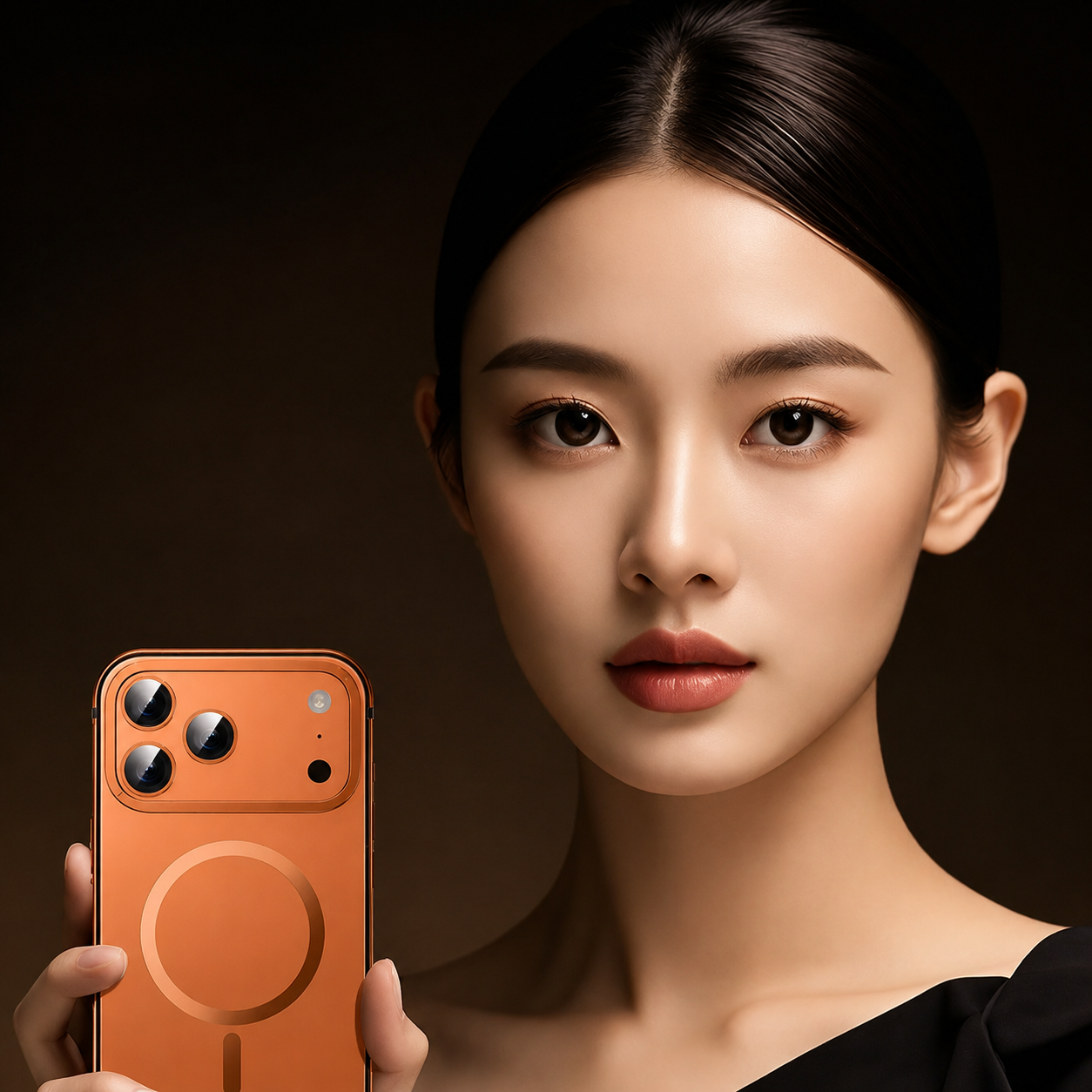 Premium iPhone Case MagSafe Compatible Orange Aluminum Alloy Cover Magnetic Glass Camera Protection Shockproof Matte Anti Scratch Lightweight Design