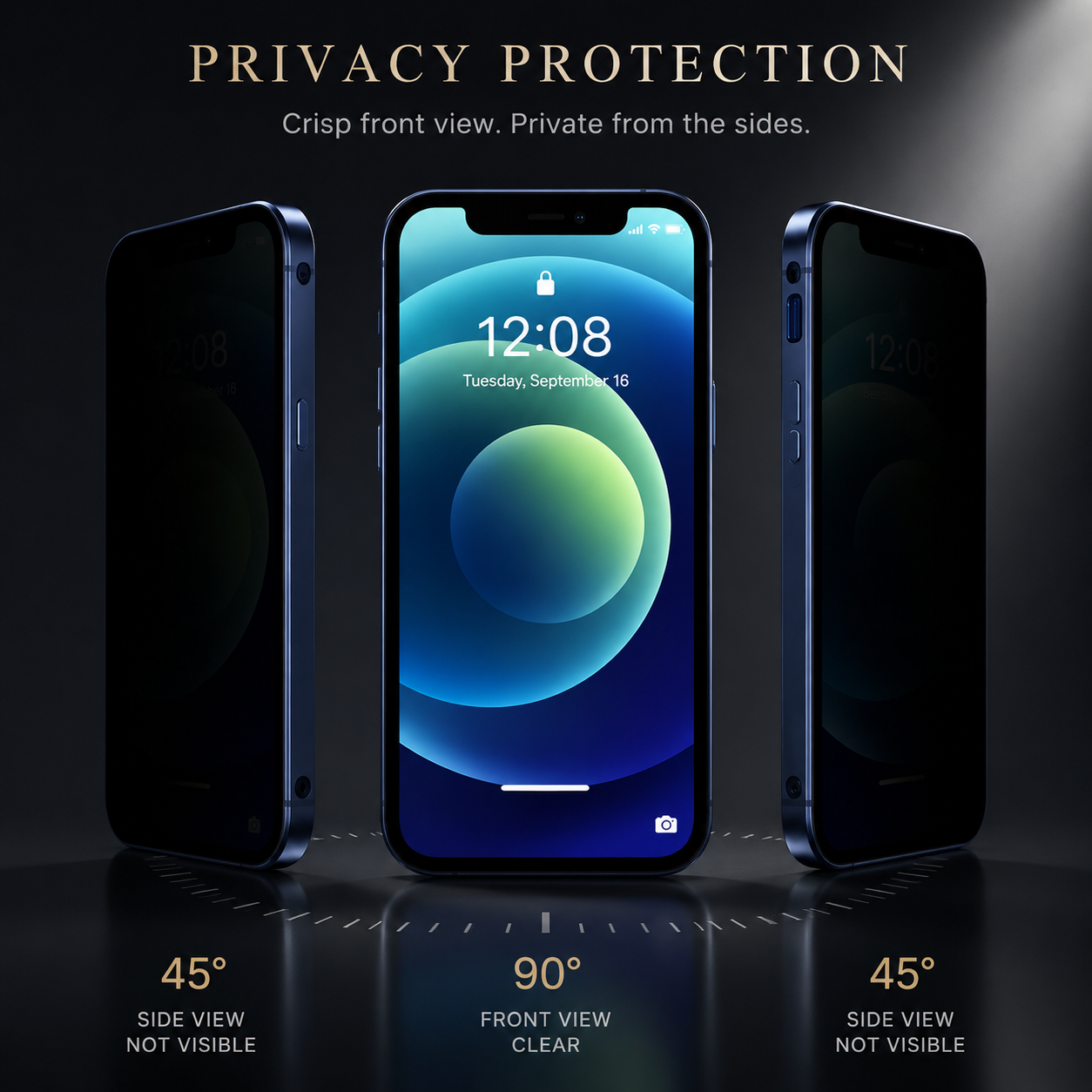Premium iPhone Case MagSafe Compatible Privacy Tempered Glass Metal Frame Cover Shockproof Full Coverage Anti Scratch Non Slip Protective Slim Design