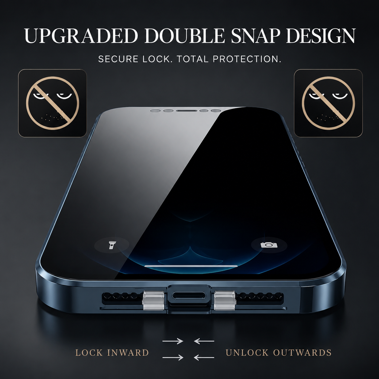 Premium iPhone Case MagSafe Compatible Privacy Tempered Glass Metal Frame Cover Shockproof Full Coverage Anti Scratch Non Slip Protective Slim Design