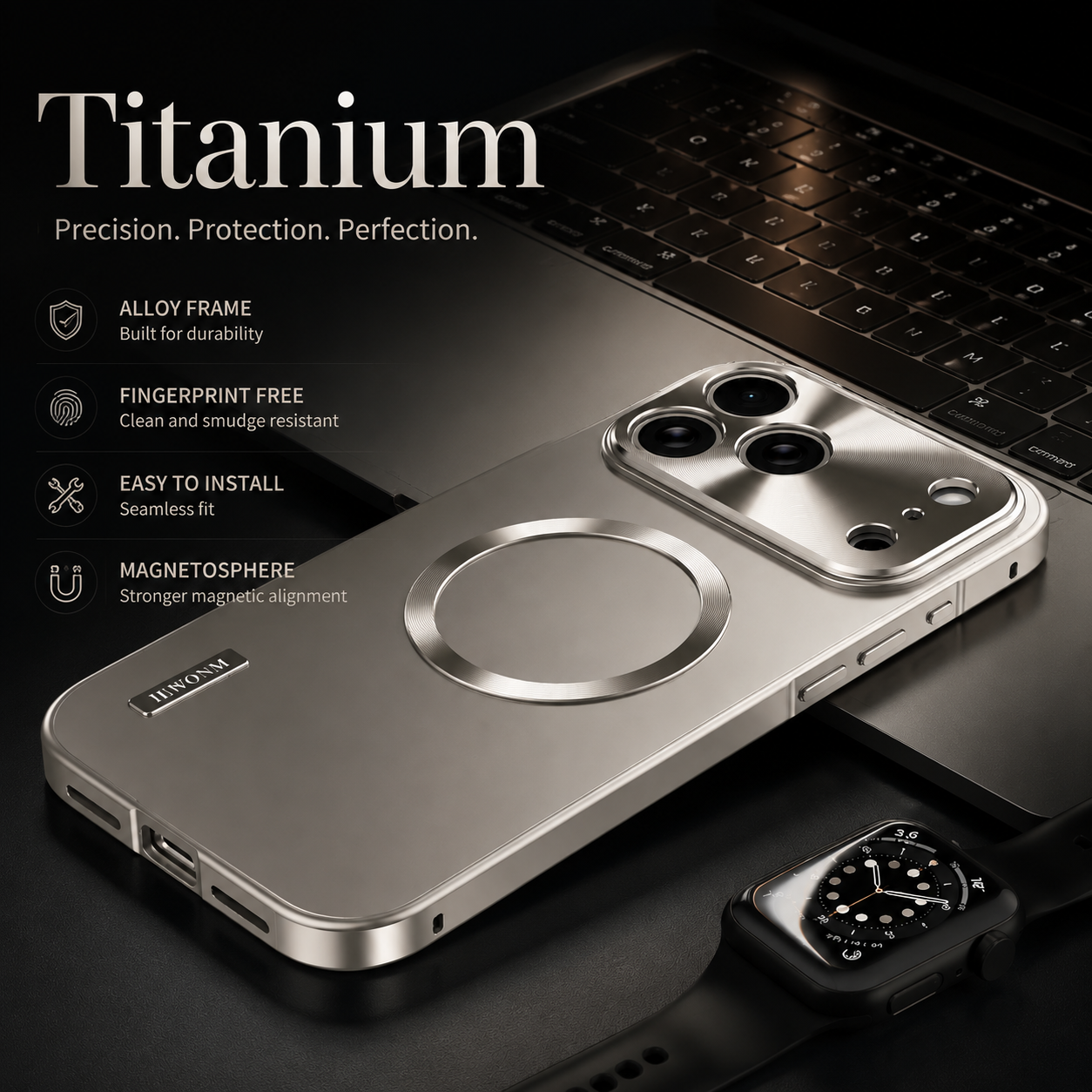 Premium iPhone Case MagSafe Compatible Protective Cover Camera Lens Protection Shockproof Aluminum Alloy Magnetic Frame Frosted PC Back Anti Scratch Slim Full Coverage