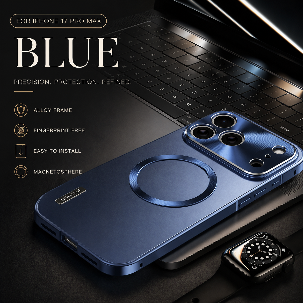 Premium iPhone Case MagSafe Compatible Protective Cover Camera Lens Protection Shockproof Anti Scratch Ultra Thin Aluminum Magnetic Frame Frosted Hard Back Full Coverage