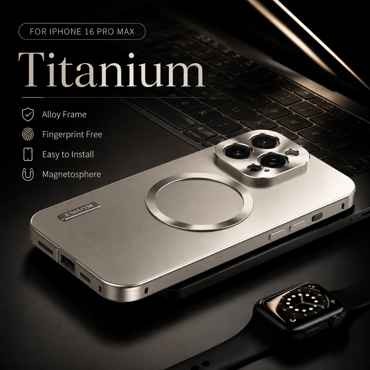 Premium iPhone Case MagSafe Compatible Protective Cover Camera Lens Protection Shockproof Anti Scratch Ultra Thin Aluminum Magnetic Frame Frosted Hard Back Full Coverage