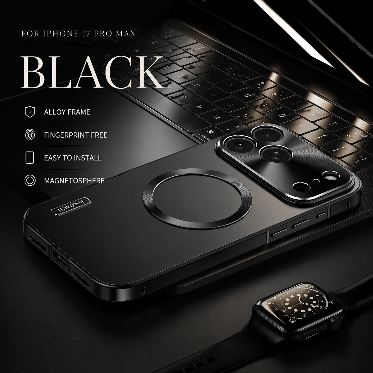 Premium iPhone Case MagSafe Compatible Protective Cover Camera Lens Protection Shockproof Anti Scratch Ultra Thin Aluminum Magnetic Frame Frosted Hard Back Full Coverage
