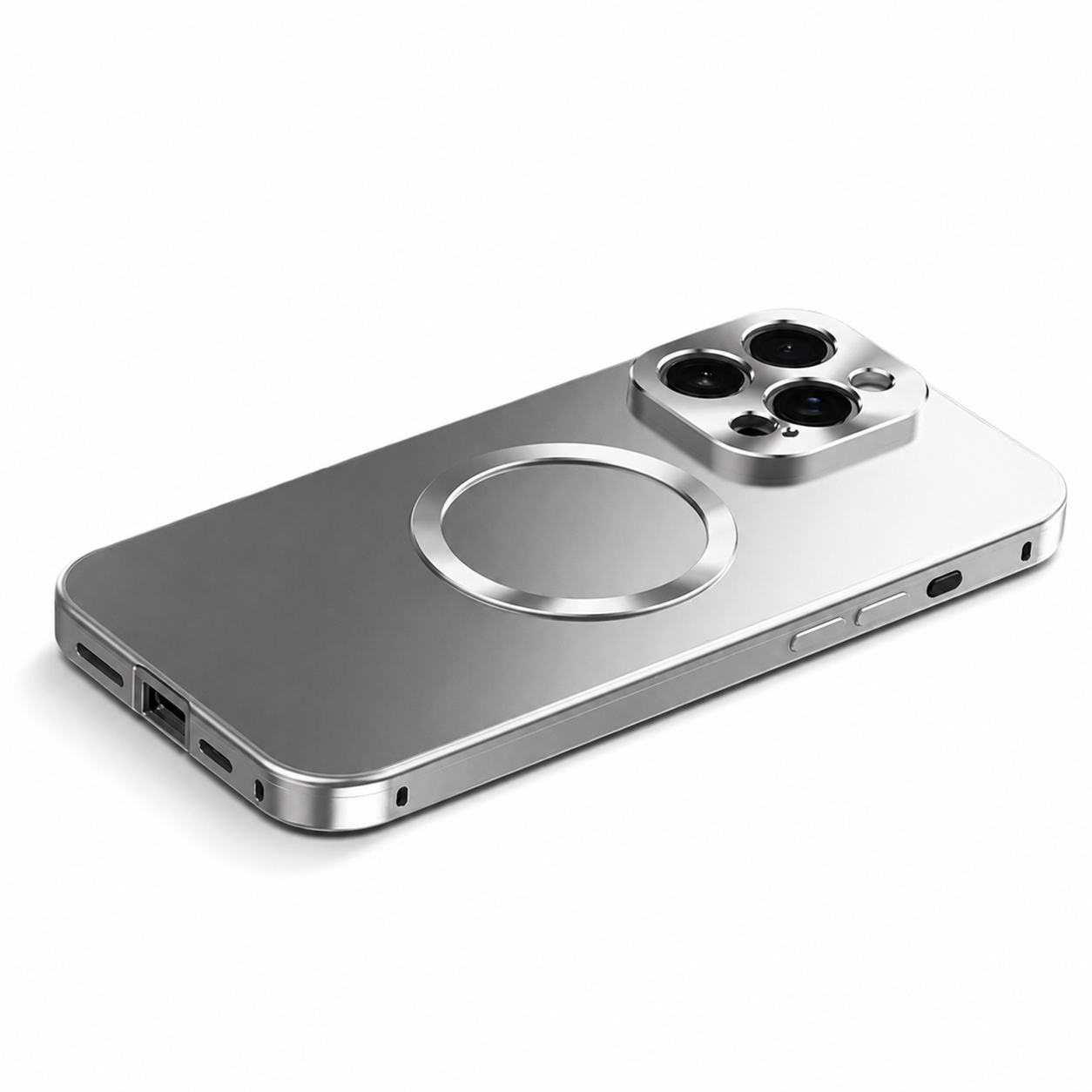 Premium iPhone Case MagSafe Compatible Protective Cover Camera Lens Protection Shockproof Anti Scratch Ultra Thin Aluminum Magnetic Frame Frosted Hard Back Full Coverage