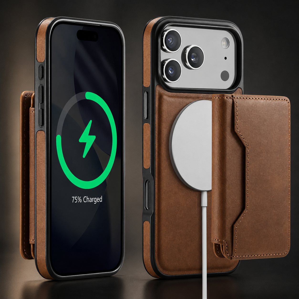Premium iPhone Case MagSafe Compatible Protective Cover Camera Lens Protection Shockproof Detachable Magnetic PU Leather Wallet Card Holder Anti Scratch Full Coverage