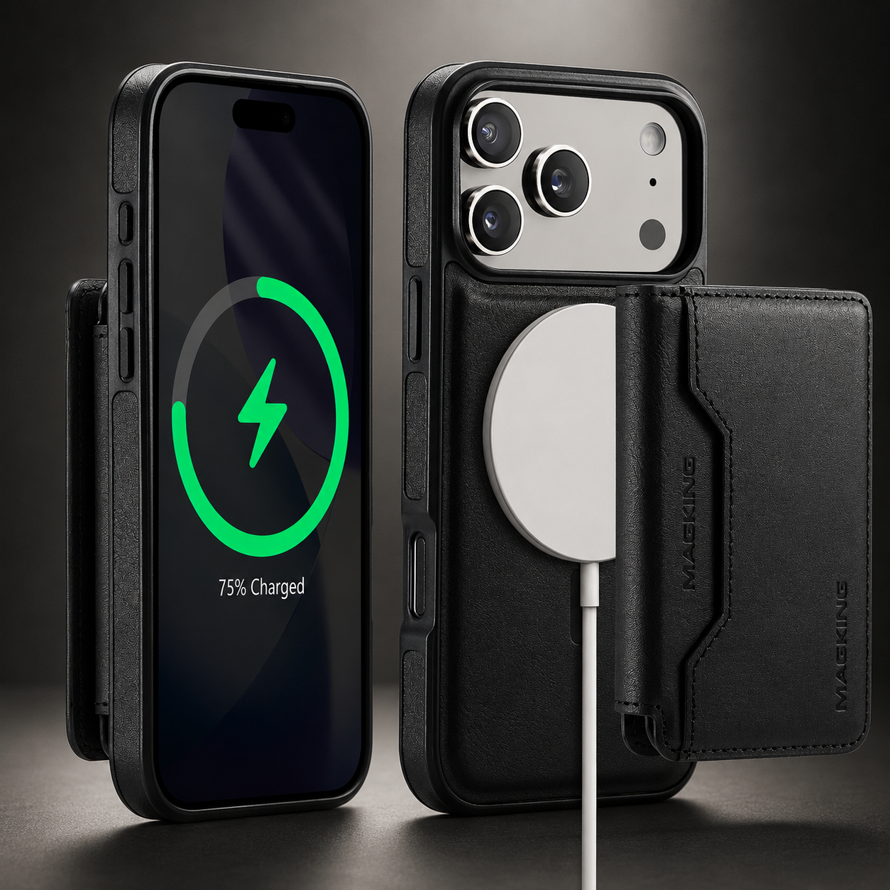 Premium iPhone Case MagSafe Compatible Protective Cover Camera Lens Protection Shockproof Detachable Magnetic PU Leather Wallet Card Holder Anti Scratch Full Coverage