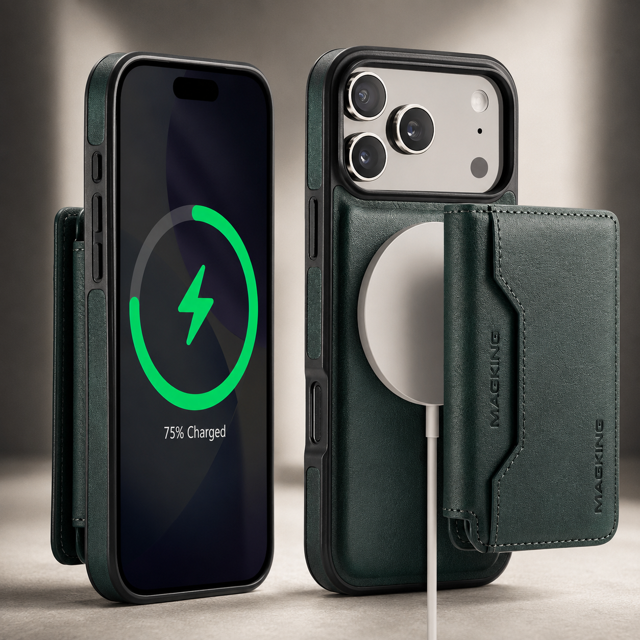 Premium iPhone Case MagSafe Compatible Protective Cover Camera Lens Protection Shockproof Detachable Magnetic PU Leather Wallet Card Holder Anti Scratch Full Coverage