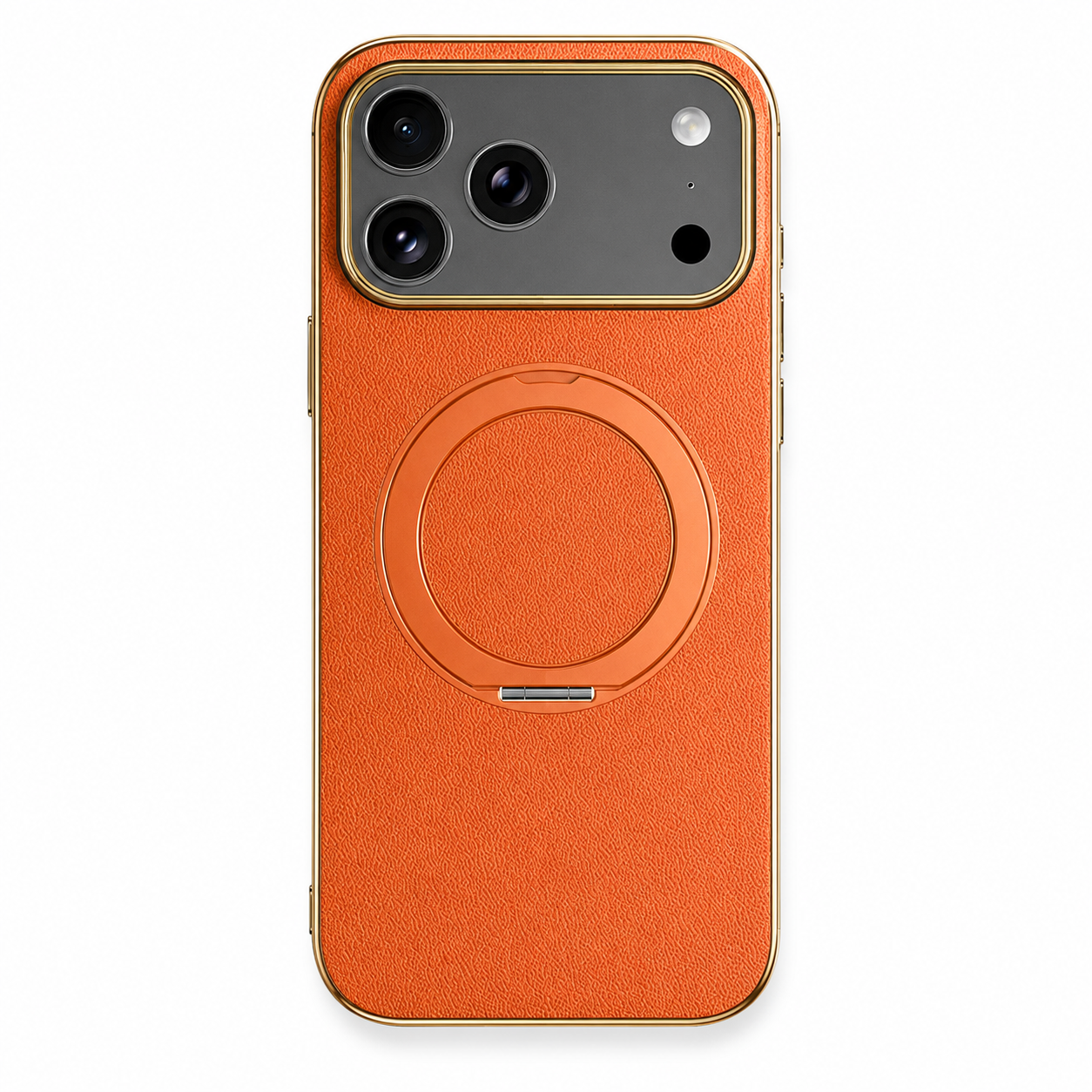 Premium iPhone Case MagSafe Compatible Protective Cover Camera Lens Protection Shockproof Genuine Cowhide Leather Magnetic Ring Holder Anti Scratch Full Coverage