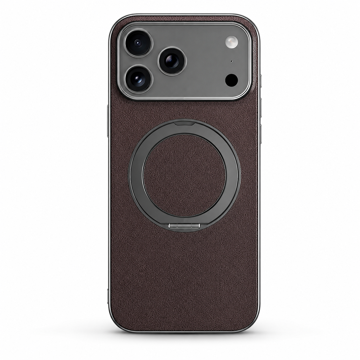 Premium iPhone Case MagSafe Compatible Protective Cover Camera Lens Protection Shockproof Genuine Cowhide Leather Magnetic Ring Holder Anti Scratch Full Coverage