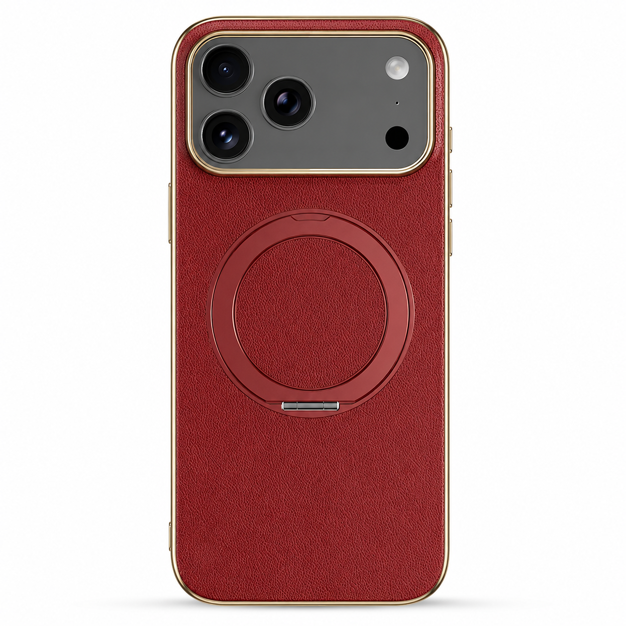 Premium iPhone Case MagSafe Compatible Protective Cover Camera Lens Protection Shockproof Genuine Cowhide Leather Magnetic Ring Holder Anti Scratch Full Coverage