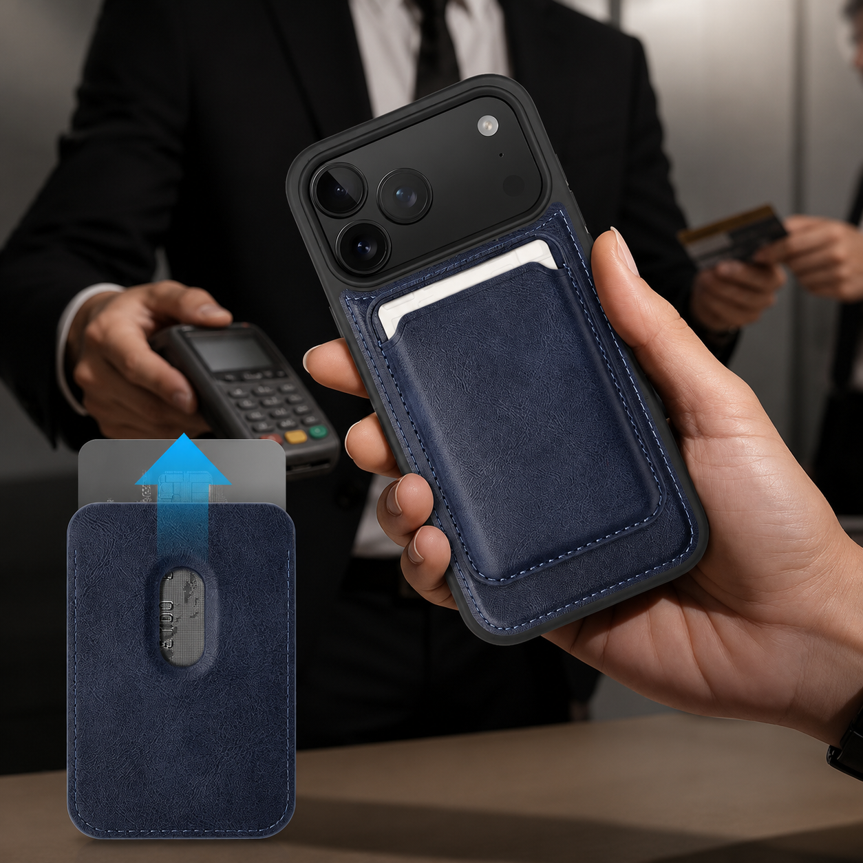 Premium iPhone Case MagSafe Compatible Protective Cover Camera Lens Protection Shockproof RFID Leather Wallet Card Holder Anti Scratch Full Coverage