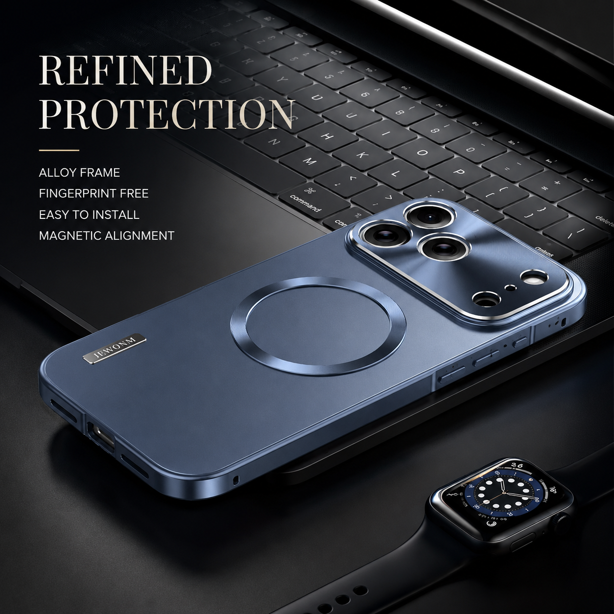 Premium iPhone Case MagSafe Compatible Protective Cover Shockproof Camera Lens Protection Aluminum Alloy Magnetic Frame Ultra Thin Frosted Hard Back Anti Scratch Full Coverage
