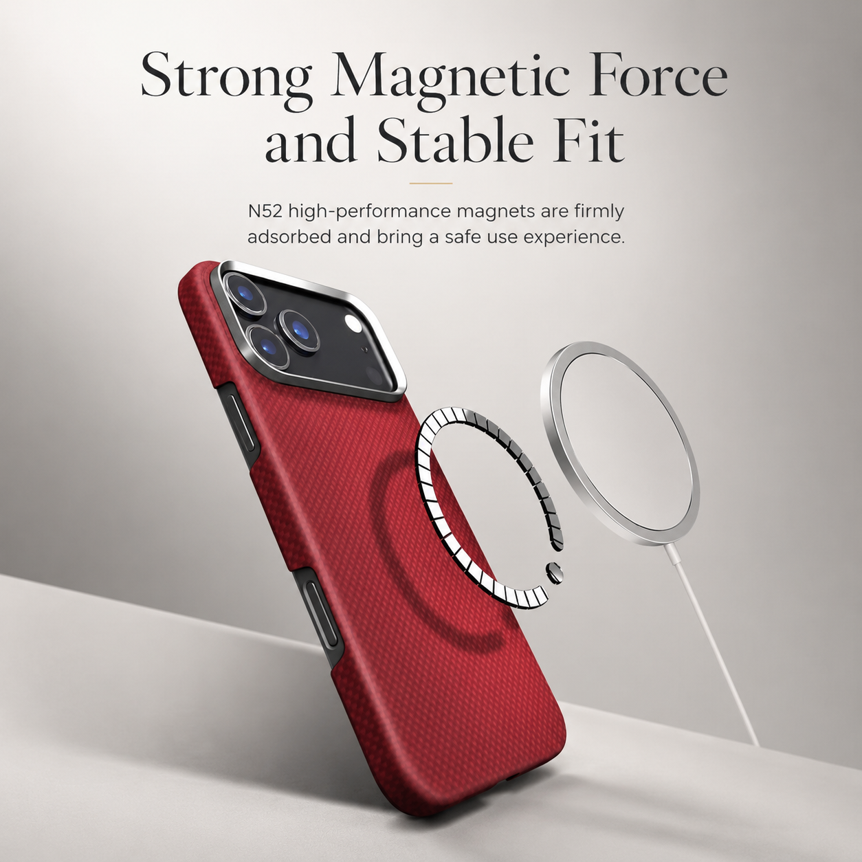 Premium iPhone Case MagSafe Compatible Real Aramid Kevlar Carbon Fiber Ultra Slim Protective Cover Shockproof Matte Anti Glare Magnetic Charging Slim Design