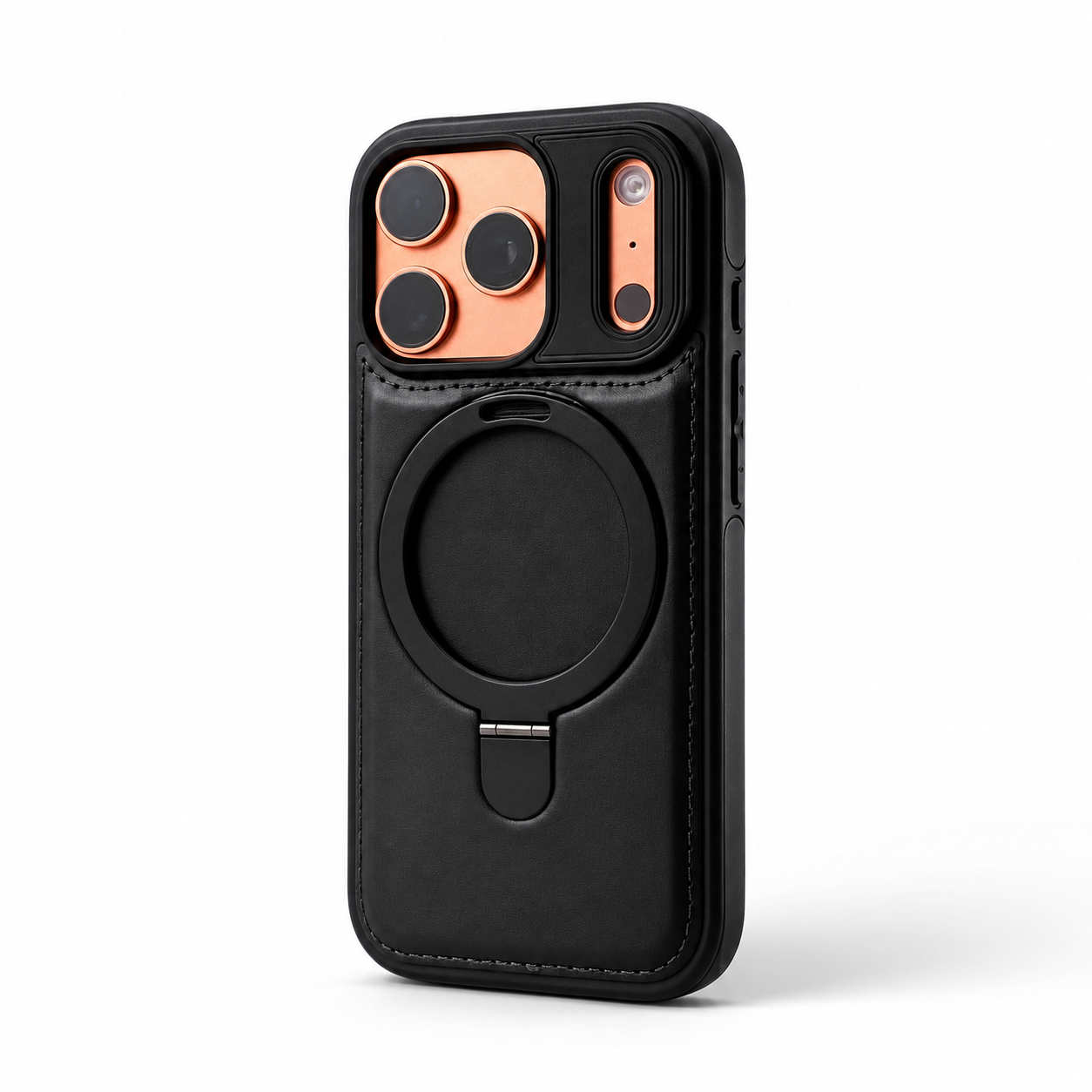 Premium iPhone Case MagSafe Compatible Retro Leather Cover Invisible Bracket Stand Shockproof Anti Scratch Slim Business Design Protective Finish