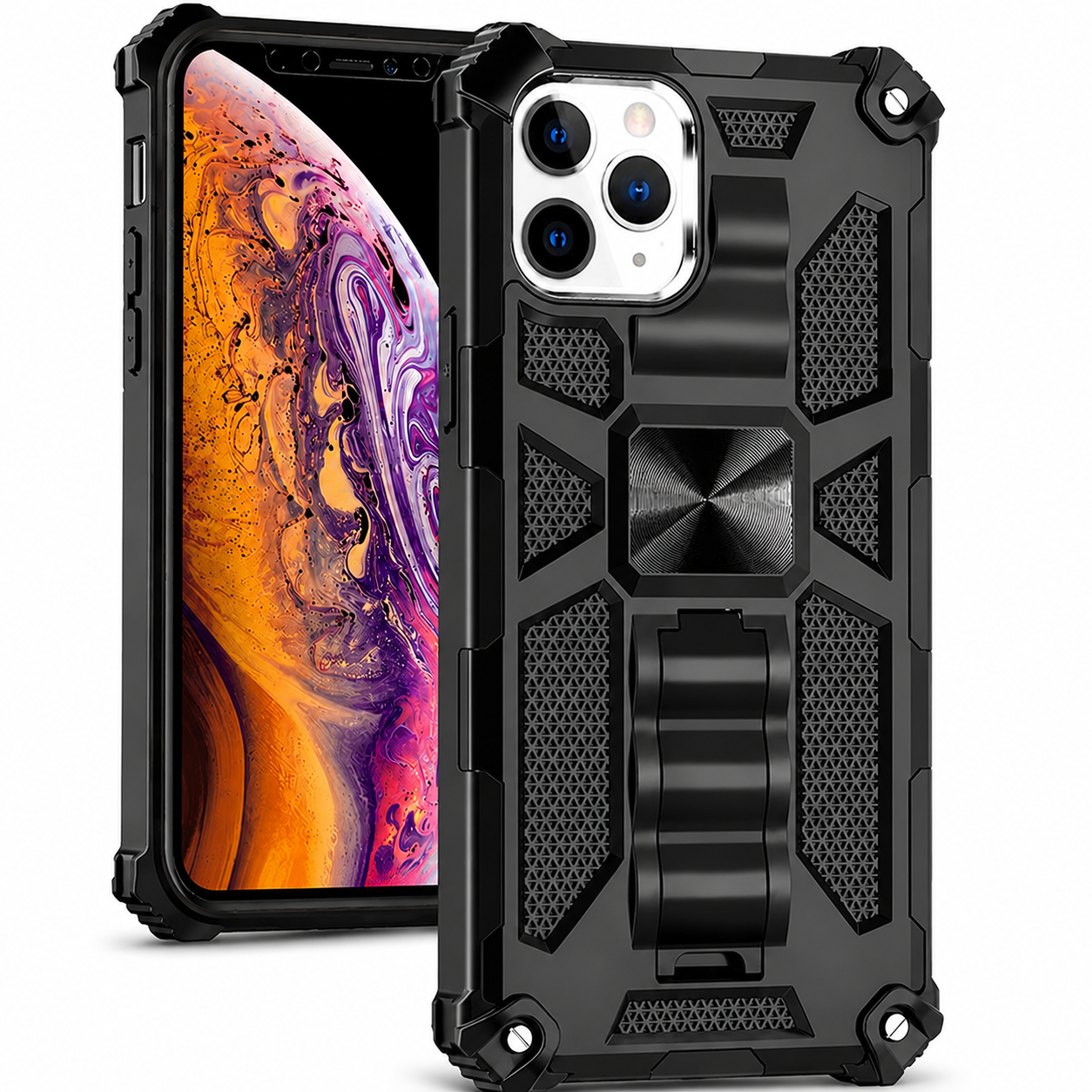 Premium iPhone Case MagSafe Compatible Rugged Armor Camouflage Protective Cover Shockproof Kickstand Heavy Duty Camera Protection Design