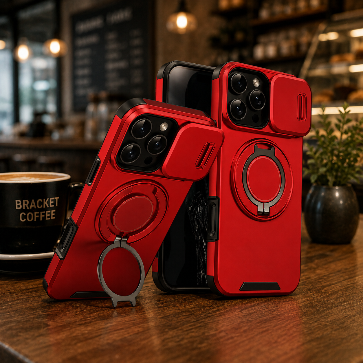 Premium iPhone Case MagSafe Compatible Rugged Armor Cover PC TPU Shockproof Magnetic Bracket Stand Slide Camera Protection Anti Fingerprint Non Slip