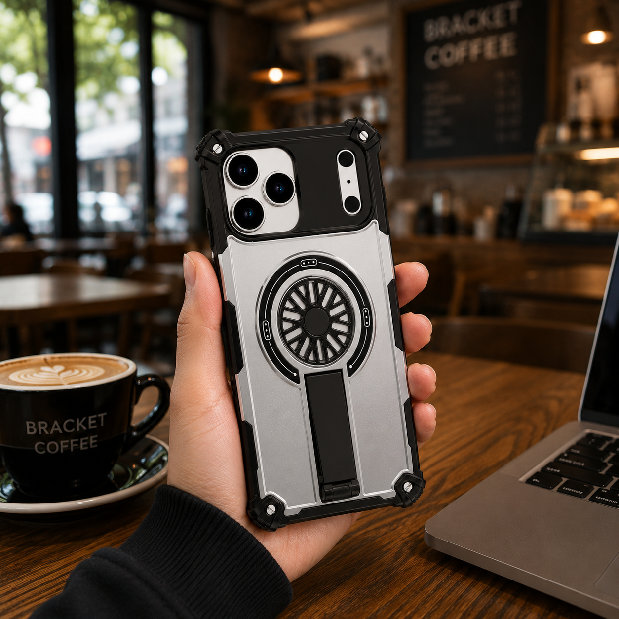 Premium iPhone Case MagSafe Compatible Rugged Armor Cover PC TPU Shockproof Magnetic Bracket Stand Wireless Charging Anti Scratch Matte Non Slip