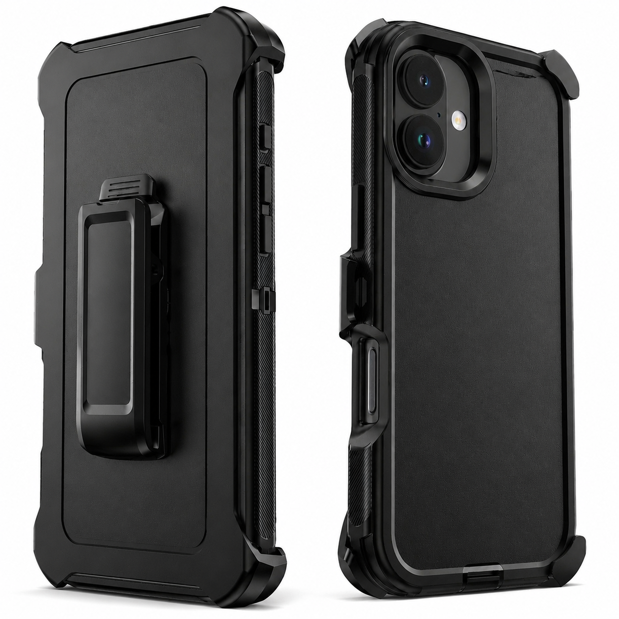 Premium iPhone Case MagSafe Compatible Rugged Holster Protective Cover 3 Layer Shockproof Armor Belt Clip Wireless Charging Anti Scratch Full Coverage