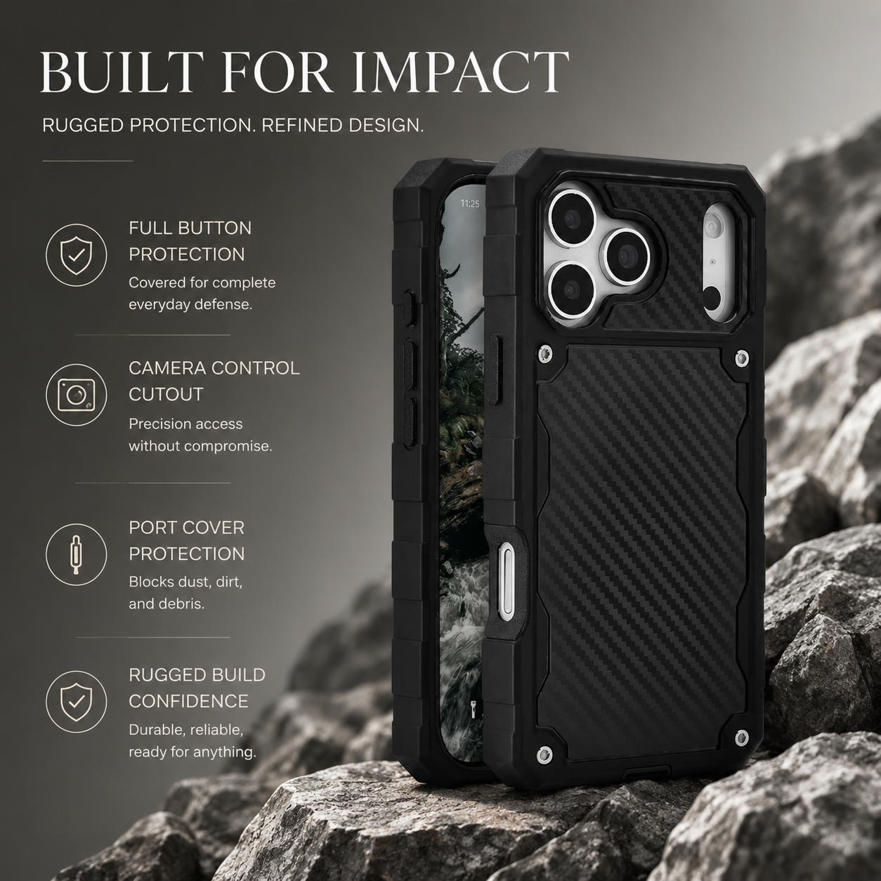 Premium iPhone Case MagSafe Compatible Rugged Protective Cover Heavy Duty Shockproof Military Grade Anti Slip Grip Full Coverage