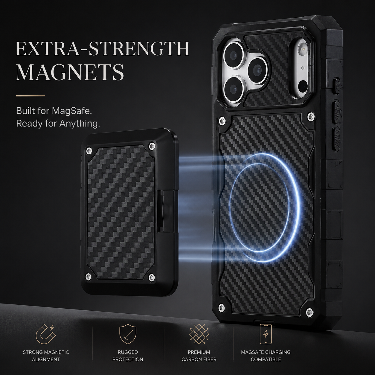 Premium iPhone Case MagSafe Compatible Rugged Protective Cover Heavy Duty Shockproof Military Grade Anti Slip Grip Full Coverage