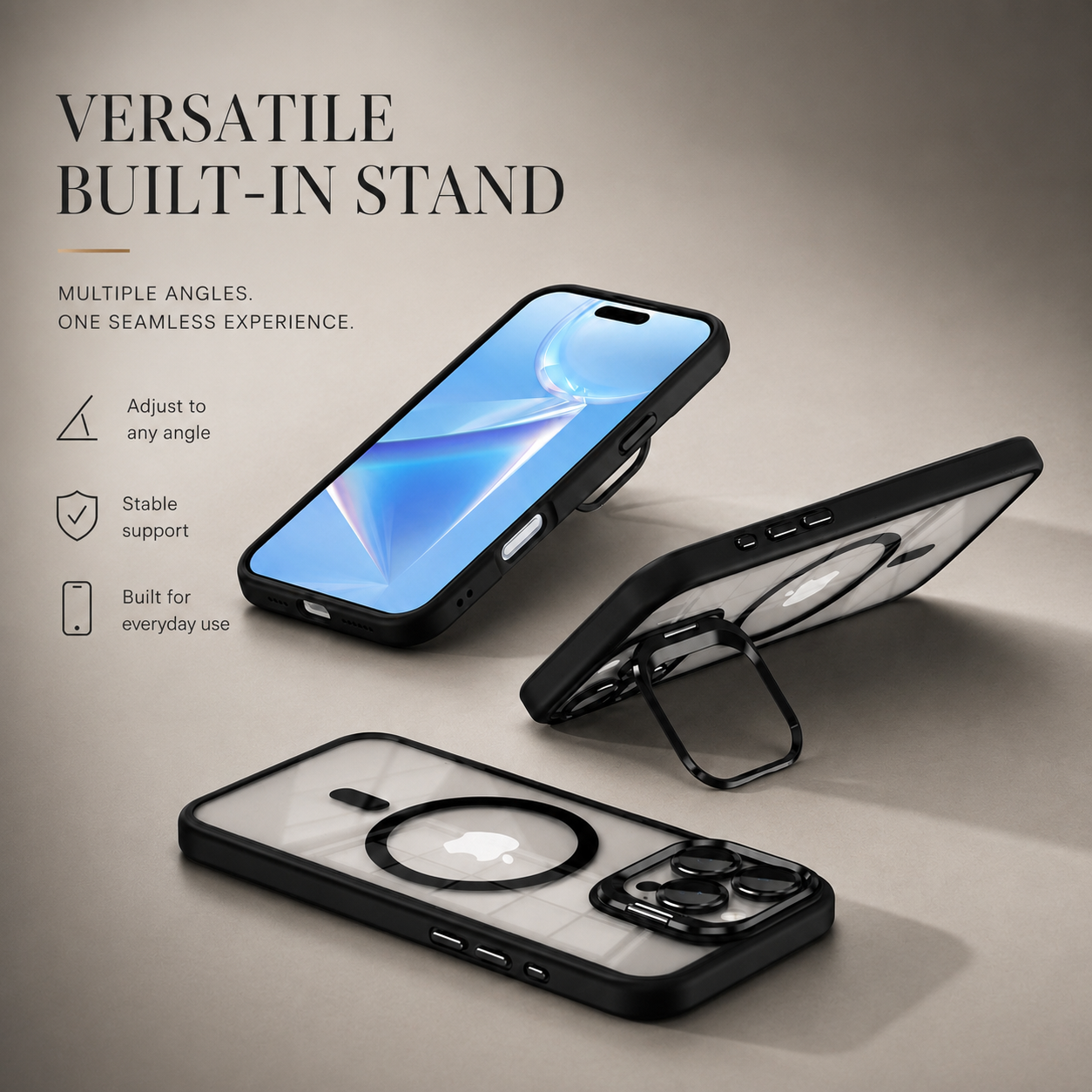 Premium iPhone Case MagSafe Compatible Shockproof Bumper Protective Cover Full Body Camera Lens Guard Slim Anti Scratch Wireless Charging Design