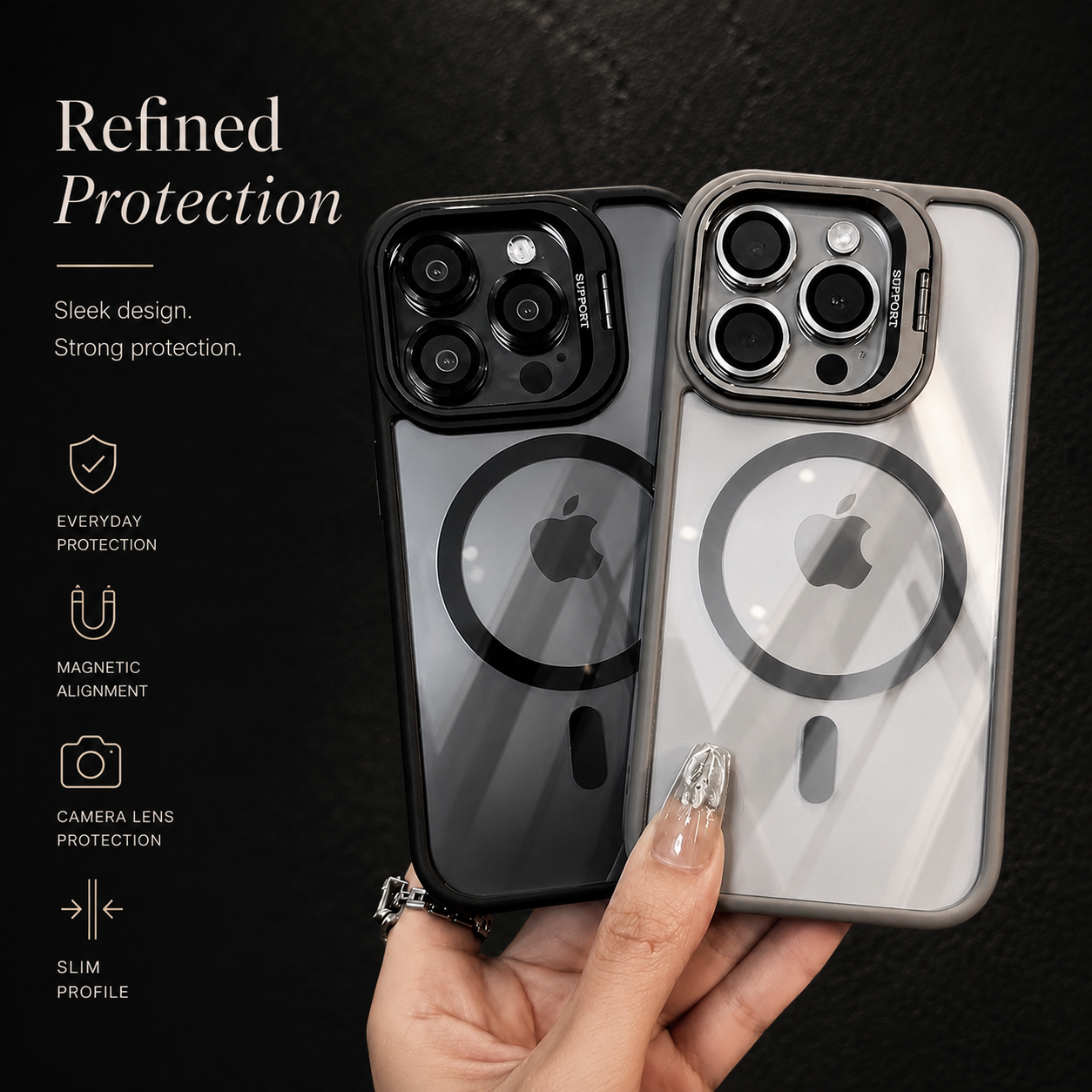 Premium iPhone Case MagSafe Compatible Shockproof Bumper Protective Cover Full Body Camera Lens Guard Slim Anti Scratch Wireless Charging Design