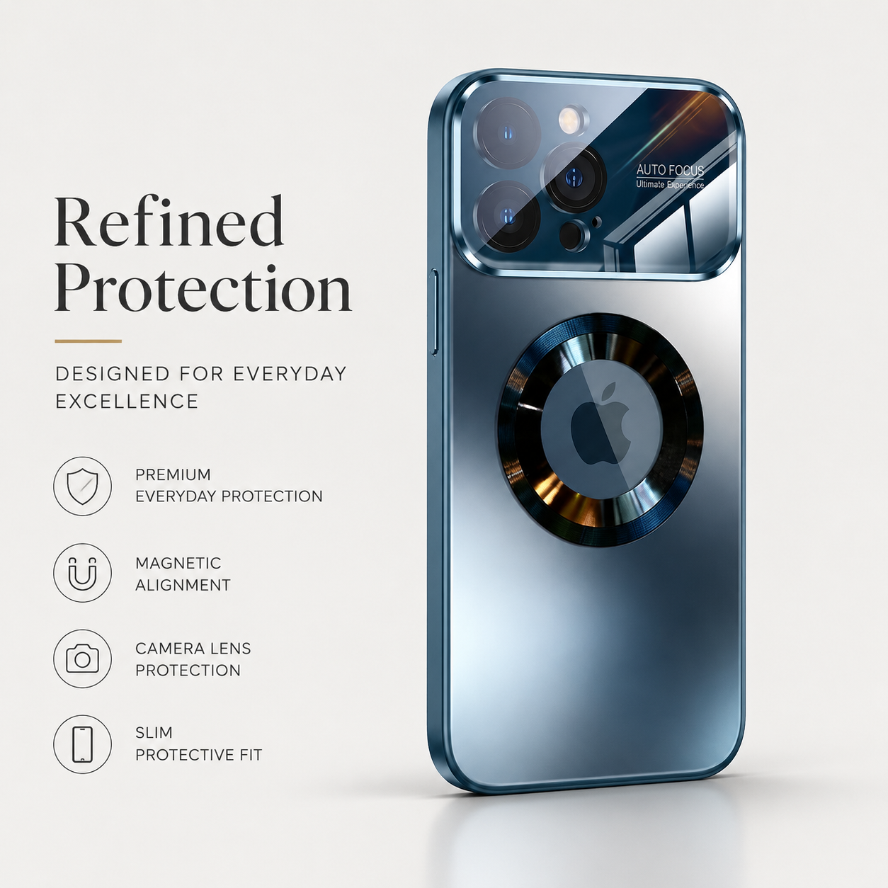 Premium iPhone Case MagSafe Compatible Tempered Glass Back Shockproof Protective Cover Camera Lens Protection Magnetic Wireless Charging Slim Full Coverage