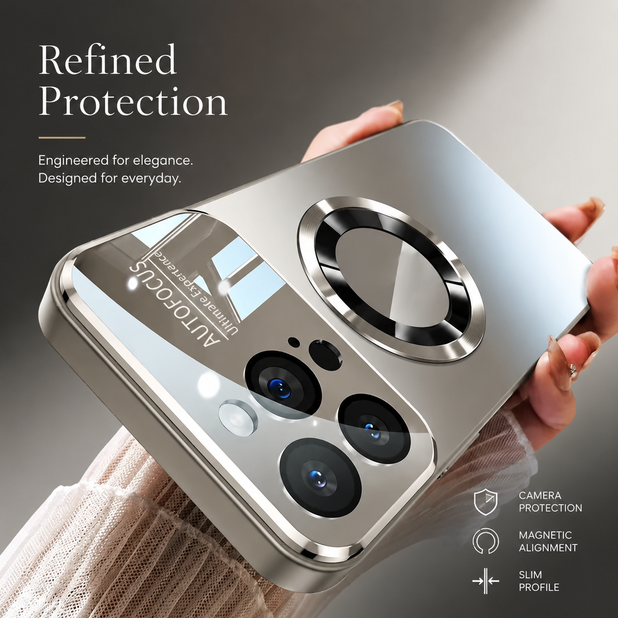 Premium iPhone Case MagSafe Compatible Tempered Glass Back Shockproof Protective Cover Camera Lens Protection Magnetic Wireless Charging Slim Full Coverage