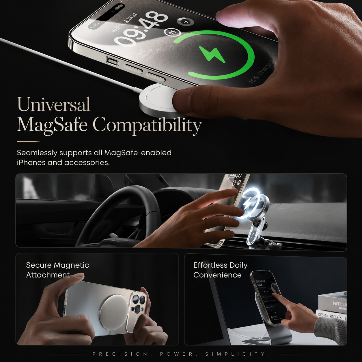 Premium iPhone Case MagSafe Compatible Tempered Glass Back Shockproof Protective Cover Camera Lens Protection Magnetic Wireless Charging Slim Full Coverage