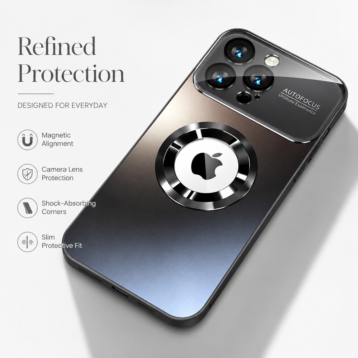 Premium iPhone Case MagSafe Compatible Tempered Glass Back Shockproof Protective Cover Camera Lens Protection Magnetic Wireless Charging Slim Full Coverage