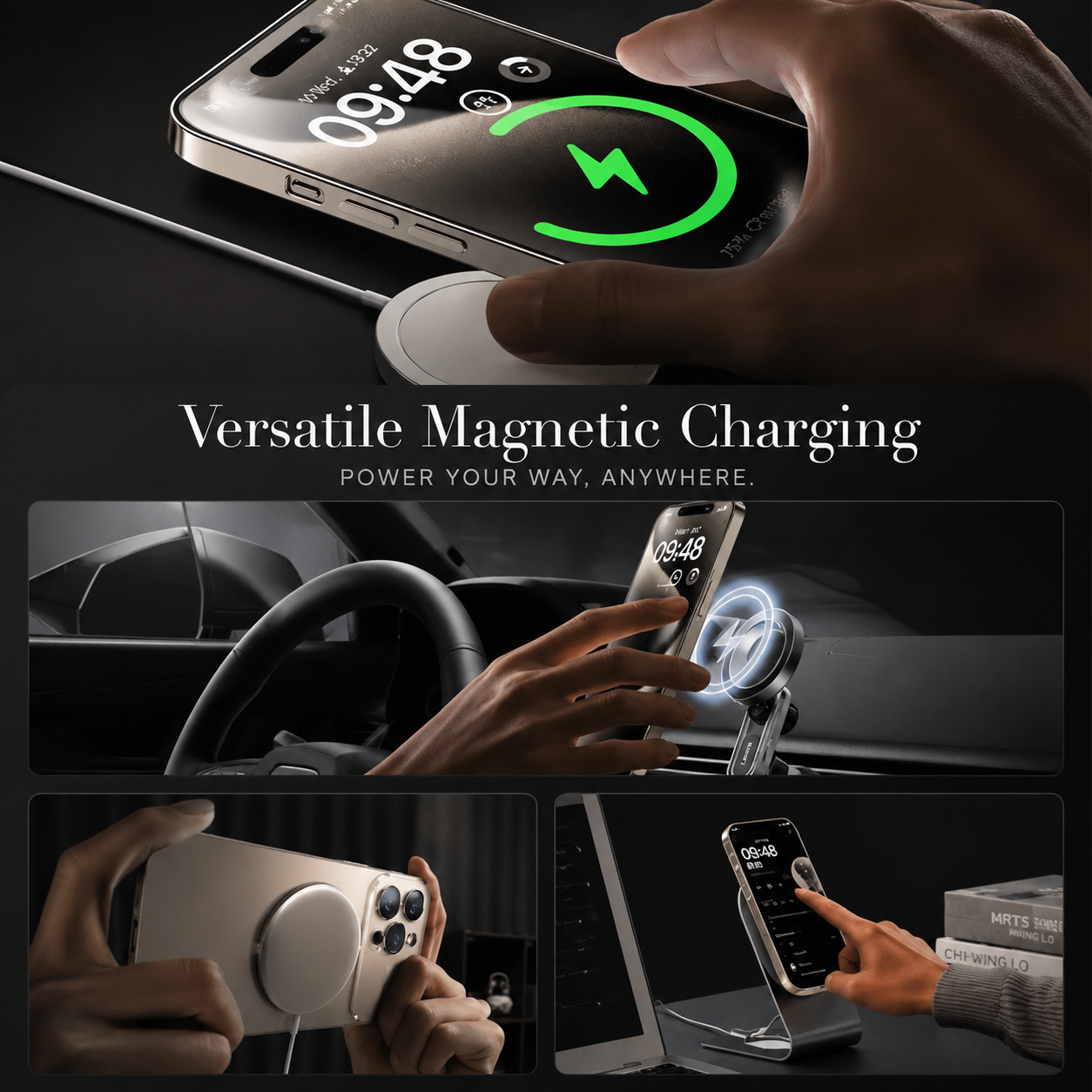Premium iPhone Case MagSafe Compatible Titanium Metallic Matte Cover Camera Lens Protection Shockproof PC Silicone Anti Scratch Slim Full Coverage Design