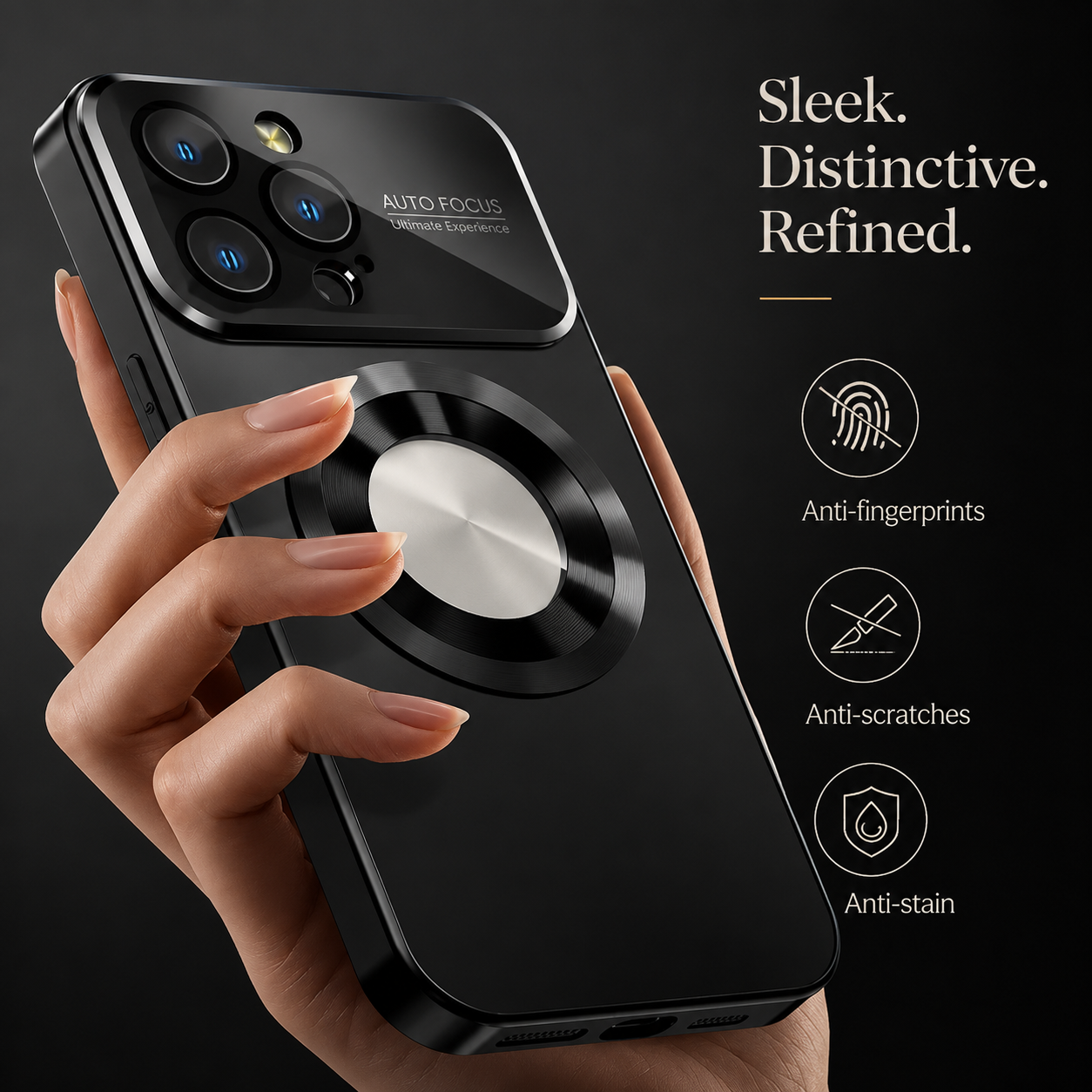 Premium iPhone Case MagSafe Compatible Titanium Metallic Matte Cover Camera Lens Protection Shockproof PC Silicone Anti Scratch Slim Full Coverage Design