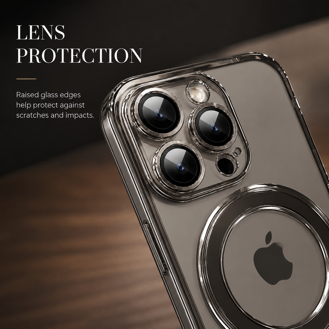 Premium iPhone Case MagSafe Compatible Transparent Acrylic Plating Cover Stand Holder Shockproof PC Bumper Magnetic Wireless Charging Slim Design