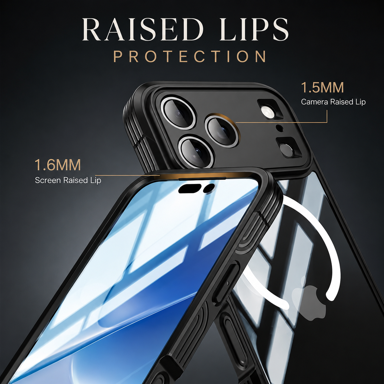 Premium iPhone Case MagSafe Compatible Transparent Full Coverage TPU Cover Shockproof Double Sided Magnetic Protection Anti Scratch Slim Design