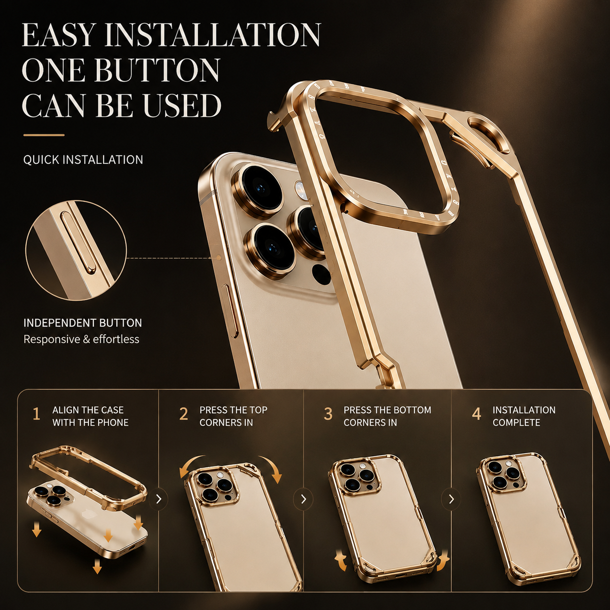 Premium iPhone Case MagSafe Compatible Ultra Thin Aluminum Metal Bumper Protective Cover Shockproof Edge Protection Wireless Charging Anti Scratch Lightweight Design