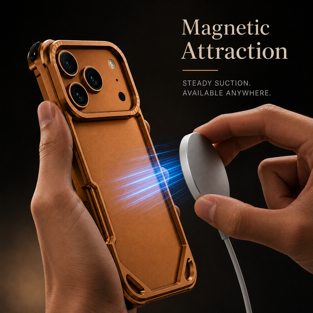 Premium iPhone Case MagSafe Compatible Ultra Thin Aluminum Metal Bumper Protective Cover Shockproof Edge Protection Wireless Charging Anti Scratch Lightweight Design