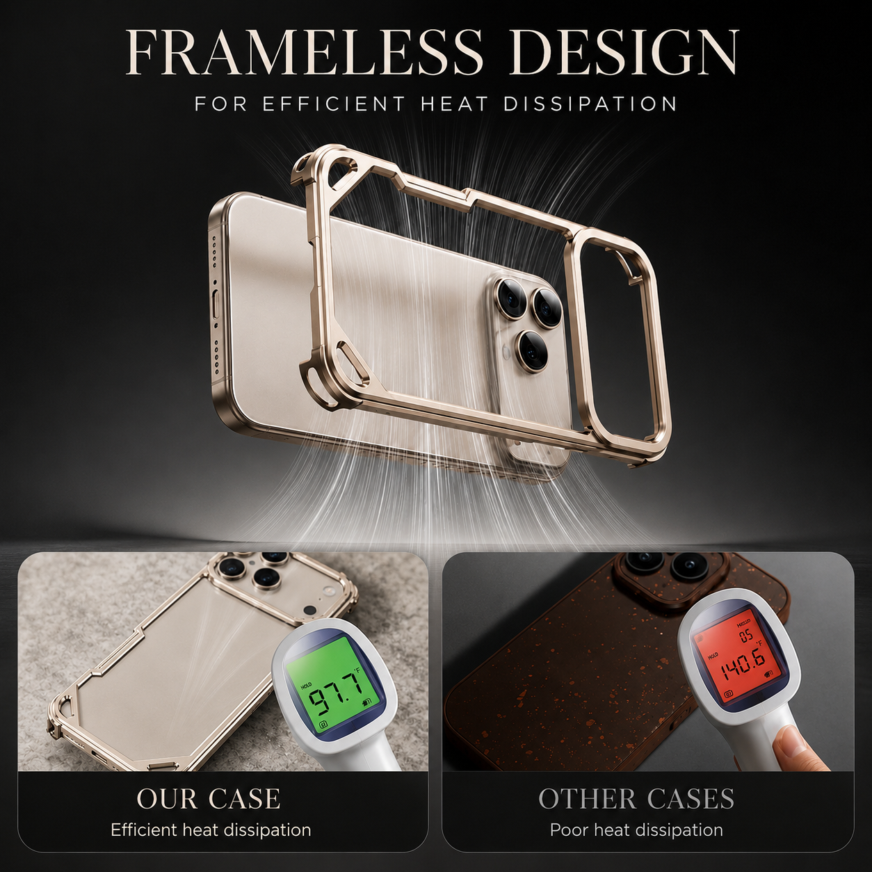 Premium iPhone Case MagSafe Compatible Ultra Thin Aluminum Metal Bumper Protective Cover Shockproof Edge Protection Wireless Charging Anti Scratch Lightweight Design