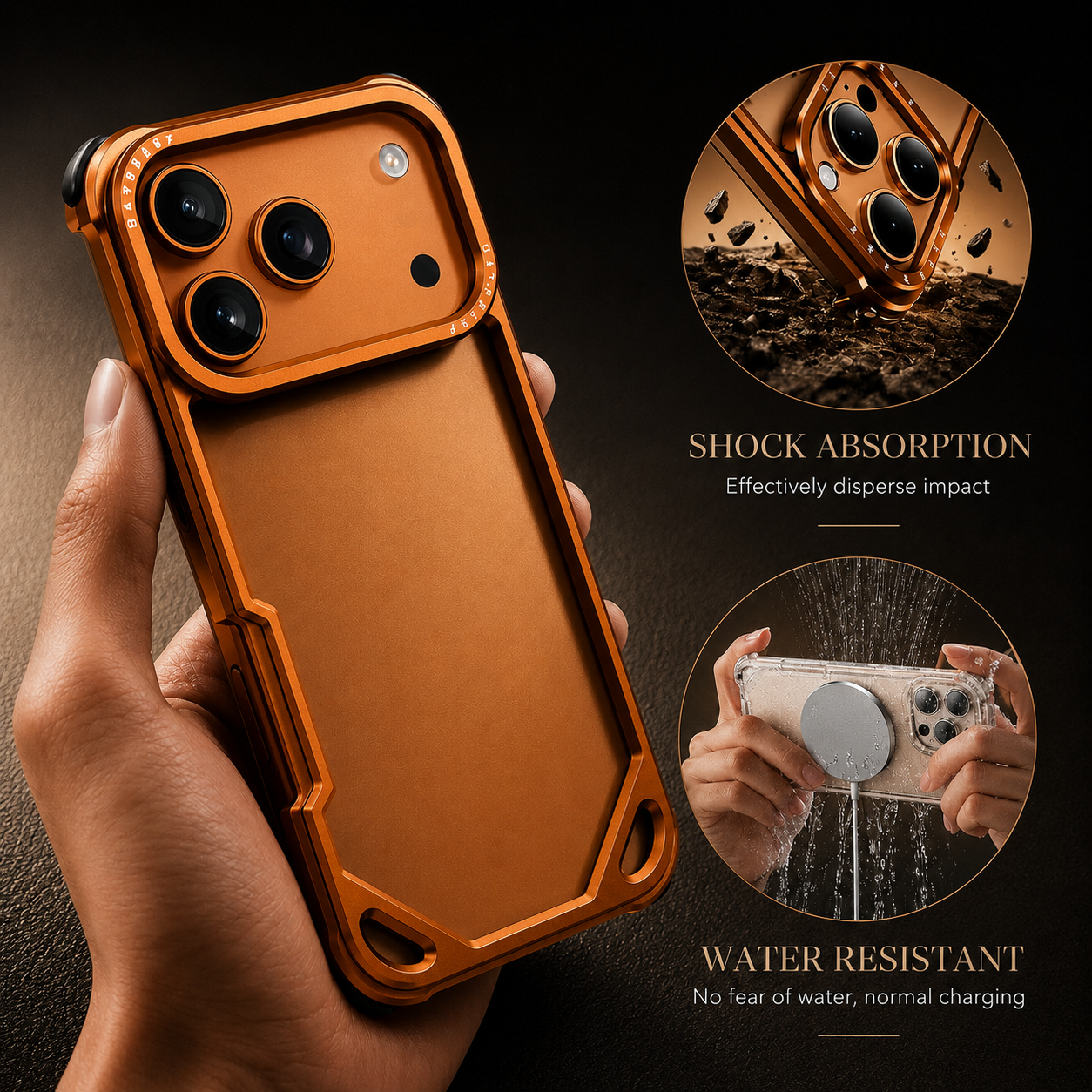 Premium iPhone Case MagSafe Compatible Ultra Thin Aluminum Metal Bumper Protective Cover Shockproof Edge Protection Wireless Charging Anti Scratch Lightweight Design