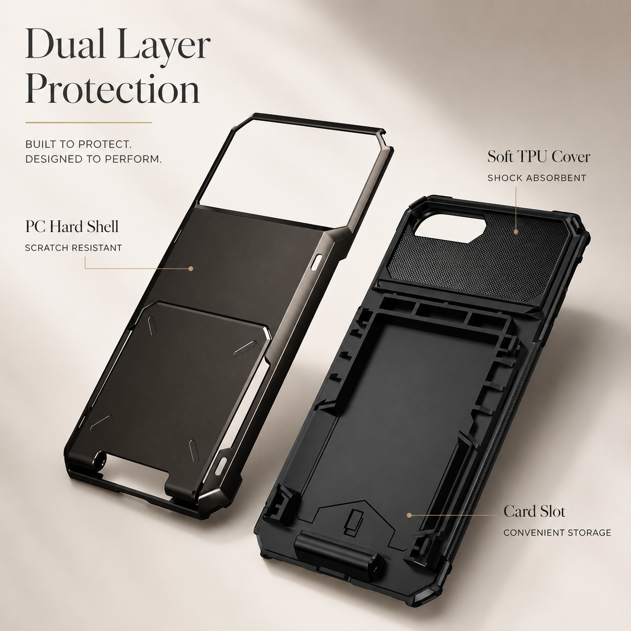 Premium iPhone Case MagSafe Compatible Wallet Armor Cover Card Holder Magnetic Ring Kickstand TPU Bumper Shockproof Scratch Resistant Full Coverage
