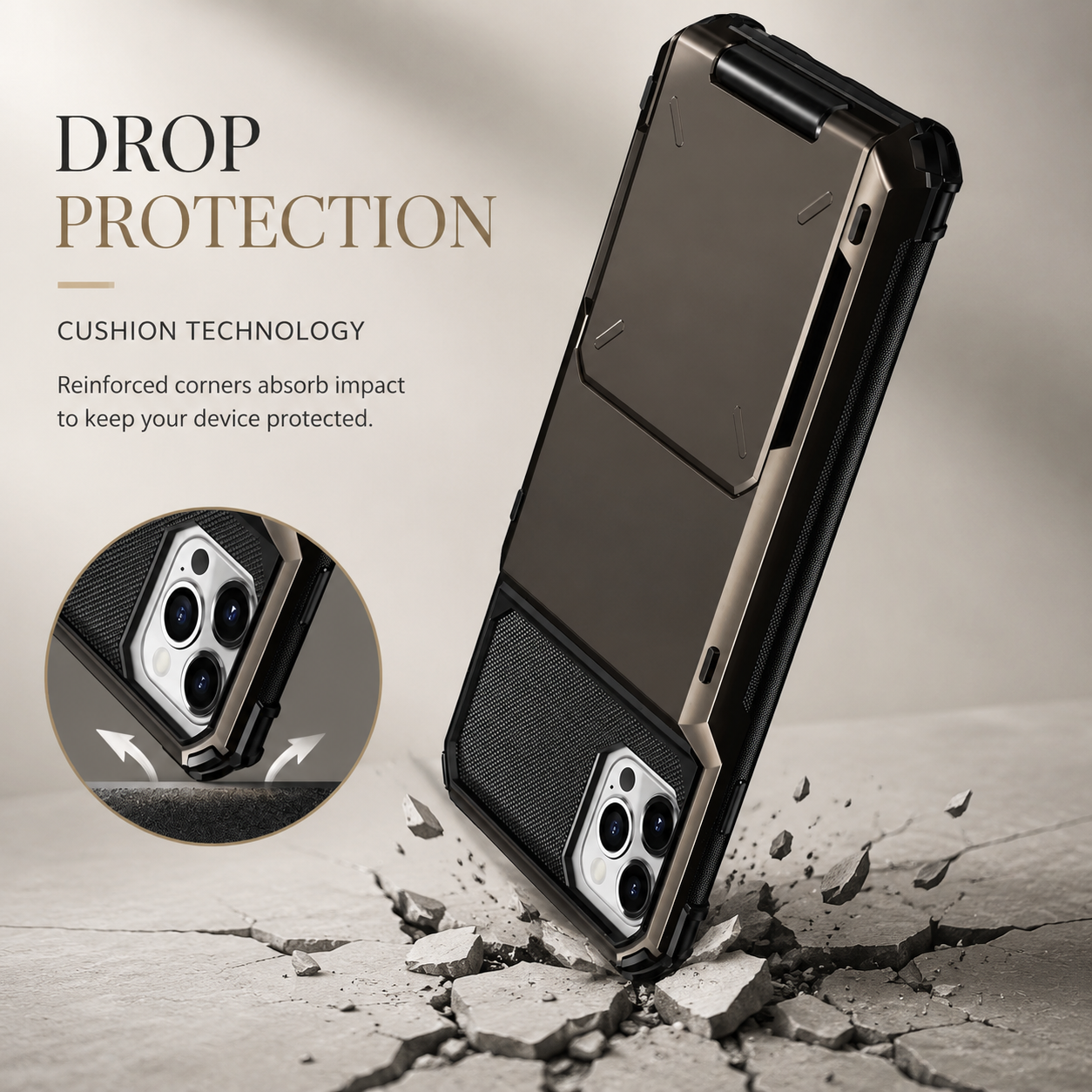 Premium iPhone Case MagSafe Compatible Wallet Armor Cover Card Holder Magnetic Ring Kickstand TPU Bumper Shockproof Scratch Resistant Full Coverage