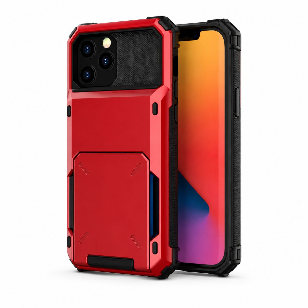 Premium iPhone Case MagSafe Compatible Wallet Armor Cover Card Holder Magnetic Ring Kickstand TPU Bumper Shockproof Scratch Resistant Full Coverage