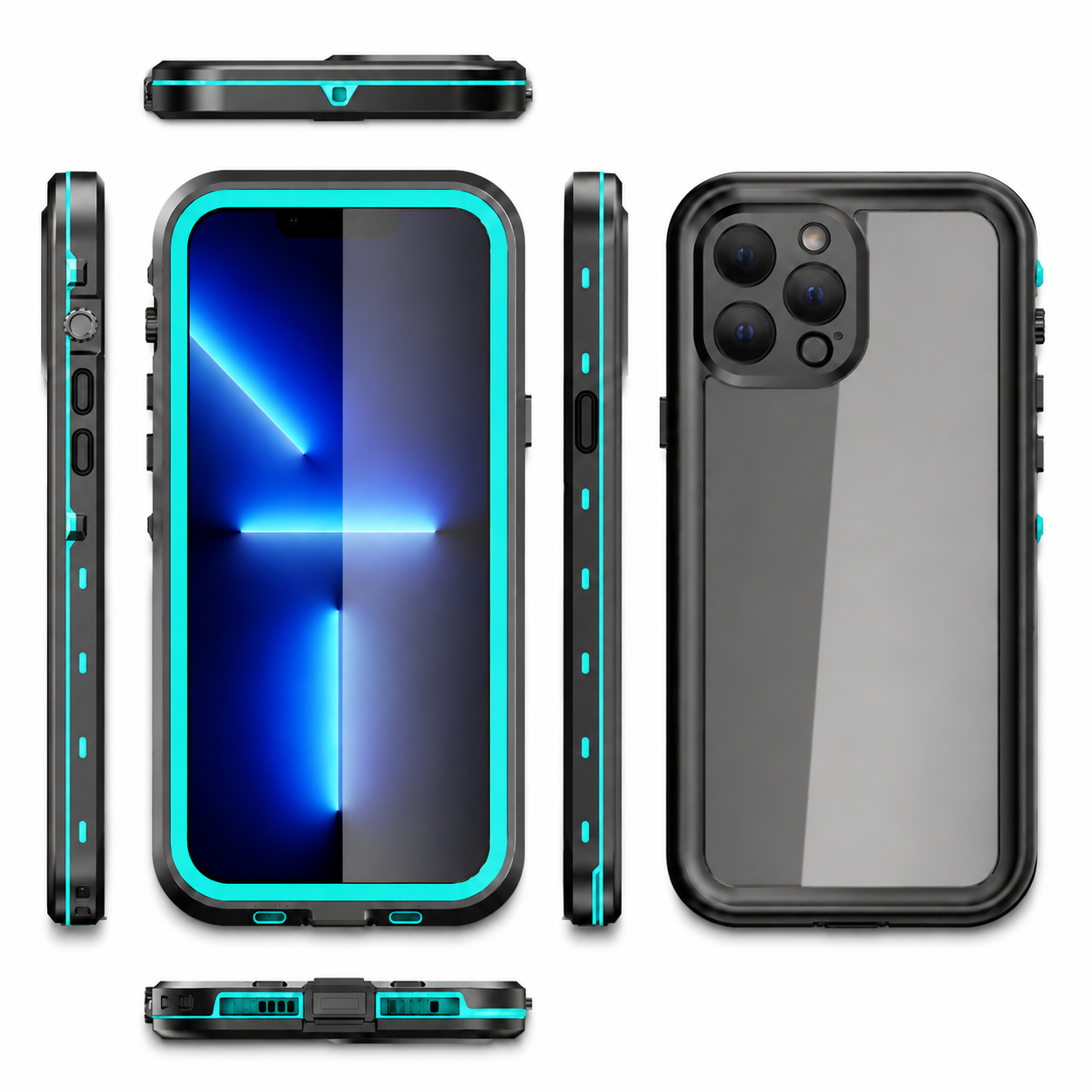Premium iPhone Case MagSafe Compatible Waterproof IP68 Full Body Protective Cover Shockproof Transparent Sealed Dustproof Camera Screen Protection
