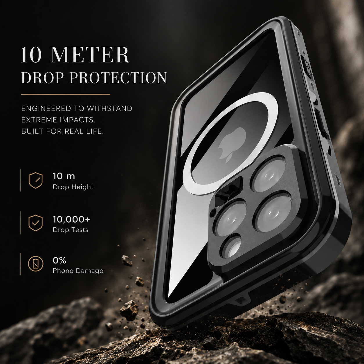 Premium iPhone Case MagSafe Compatible Waterproof IP68 Protective Cover 360 Full Body Shockproof Rugged Anti Scratch Dustproof Camera Protection Design