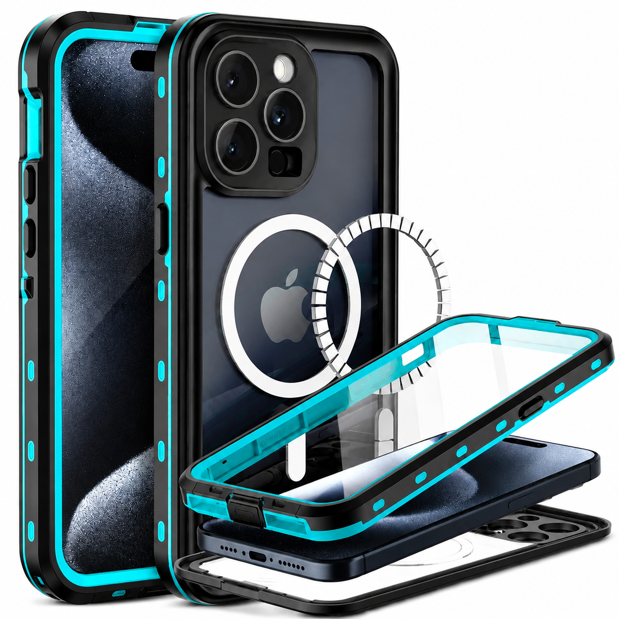 Premium iPhone Case MagSafe Compatible Waterproof IP68 Protective Cover 360 Full Body Shockproof Rugged Anti Scratch Dustproof Camera Protection Design