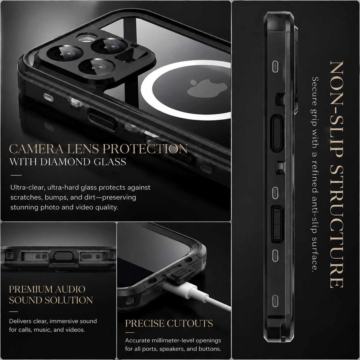 Premium iPhone Case MagSafe Compatible Waterproof IP68 Protective Cover 360 Full Body Shockproof Rugged Anti Scratch Dustproof Camera Protection Design